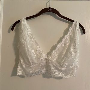SHEIN White Lace Adjustable Bralette NWOT